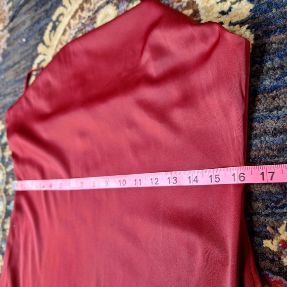 NWT Labera 100% Silk A-Line Cowl Neck Dress Burgundy Sz L with Belt - Picture 8 of 13